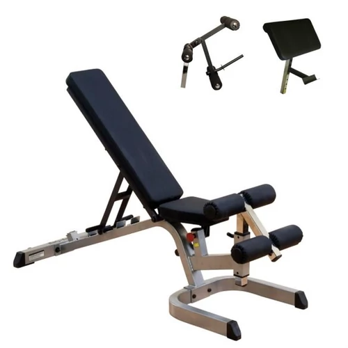 Body-Solid Univerzális pad - negatív is - Scott pad és Lábgép opcióval (GFID71+GPCA1+GLDA3)